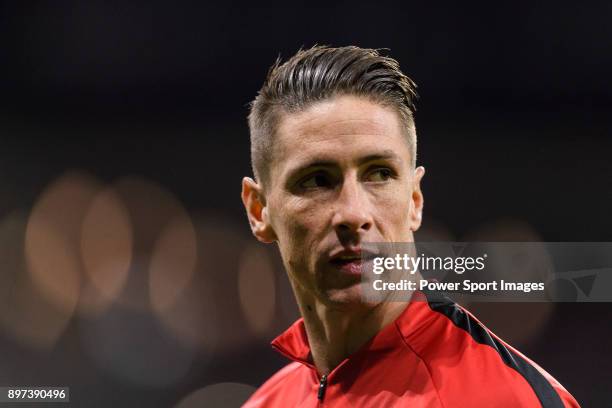 Fernando Torres of Atletico de Madrid getting into the field during the La Liga 2017-18 match between Atletico de Madrid and Deportivo Alaves at...