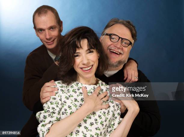 Doug Jones, Guillermo del Toro, Sally Field of 'The Shape of Water' are photographed for Los Angeles Times on November 17, 2017 in Los Angeles,...