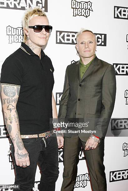 Liam Howlett and Keith Flint of Prodigy arrive for the 2009 Kerrang! Awards at The Brewery on August 3, 2009 in London, England.