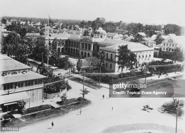 View over Georgetown, Guyana, circa 1925.
