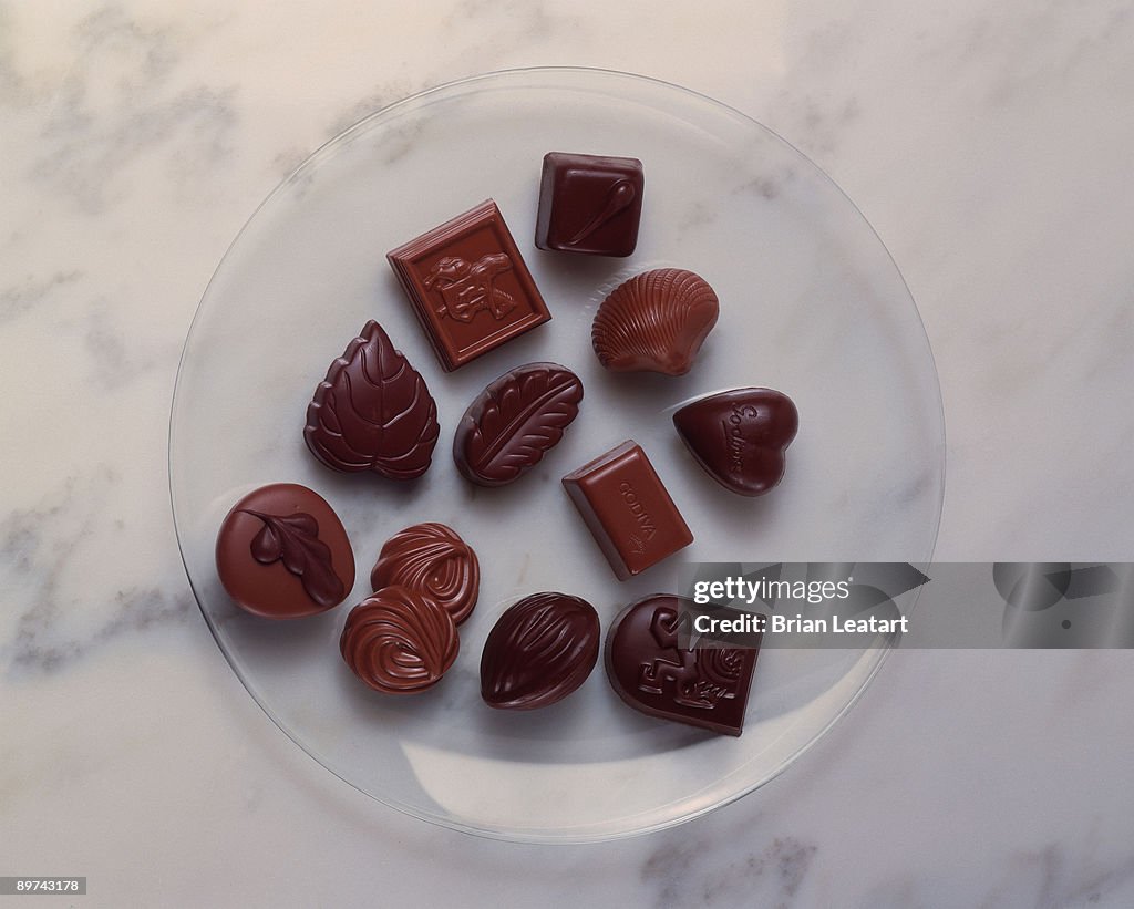 Plate of chocolates