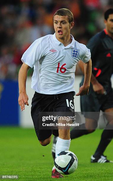 Jack Wilshere of England in action during the International Friendly between Netherlands U21 and England U21 on August 11, 2009 at the Euroborg...