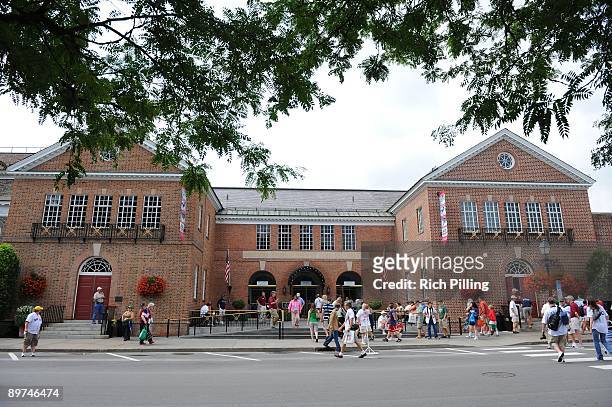 General view of National Baseball Hall of Fame and Museum prior to the Baseball Hall of Fame Induction ceremonies at the Clark Sports Center in...