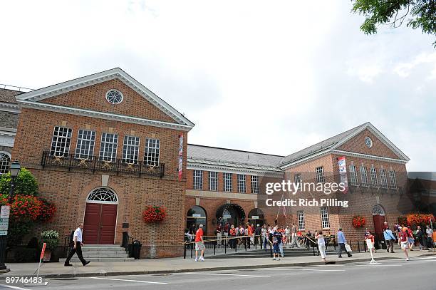 General view of National Baseball Hall of Fame and Museum prior to the Baseball Hall of Fame Induction ceremonies at the Clark Sports Center in...