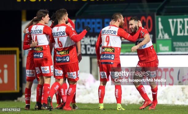 Kortrijk , Belgium / Croky Cup 1/4 Final : Kv Kortrijk v Kaa Gent / "nIdir OUALI - Celebration"nBelgian Cup 1/4 Final"nPicture Vincent Van Doornick /...