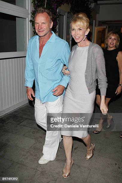 Sting and Trudy Styler attend day two of the Ischia Global Film And Music Festival on July 13, 2009 in Ischia, Italy.