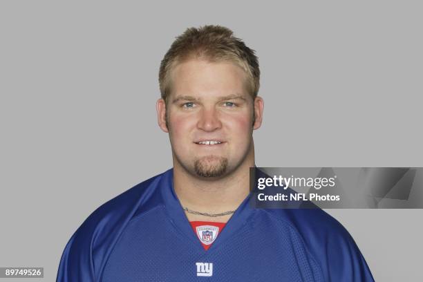 Adam Koets of the New York Giants poses for his 2009 NFL headshot at photo day in East Rutherford, New Jersey.
