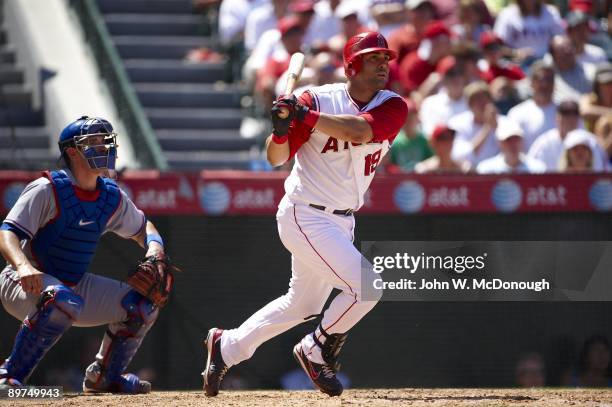 Los Angeles Angels of Anaheim Kendry Morales in action, at bat vs Texas Rangers. Anaheim, CA 8/9/2009 CREDIT: John W. McDonough