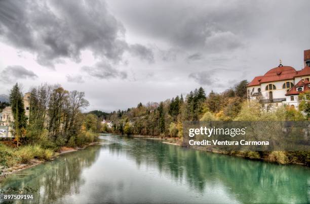 the lech river - füssen, germany - lechtal alps stock pictures, royalty-free photos & images