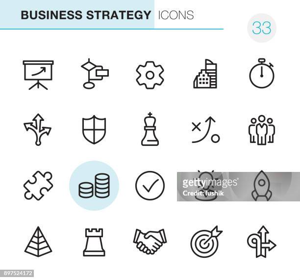 business strategy - pixel perfect icons - king chess piece stock illustrations