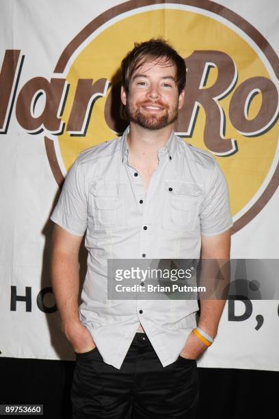 Recording artist David Cook signs his self-titled CD and donates a pair of stage pants from American Idol tour to Hard Rock Cafe Hollywood, CA at...