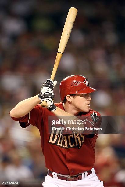 Trent Oeltjen of the Arizona Diamondbacks bats against the New York Mets during the eighth inning of the major league baseball game at Chase Field on...