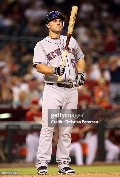 David Wright of the New York Mets prepares to bat against the Arizona Diamondbacks during the major league baseball game at Chase Field on August 11,...