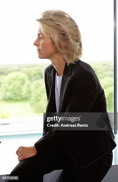 German Family Minister Ursula von der Leyen attends the weekly German government cabinet meeting at the Chancellery on August 12, 2009 in Berlin,...