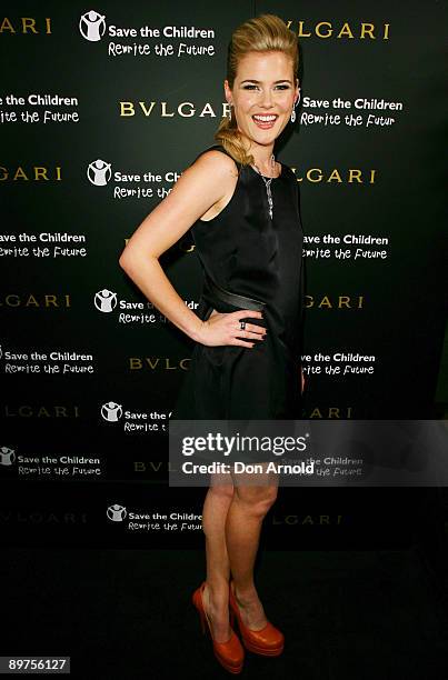 Rachael Taylor attends the Bulgari 125th Anniversary Event in aid of Save The Children at their Castlereagh Street store on August 12, 2009 in...