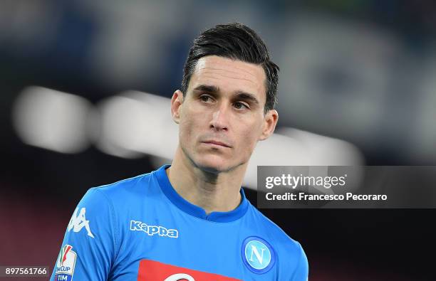 Josè Maria Callejon of SSC Napoli in action during the TIM Cup match between SSC Napoli and Udinese Calcio at Stadio San Paolo on December 19, 2017...