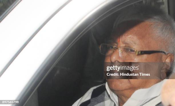 Former Chief Minister of Bihar Lalu Prasad Yadav proceeding to appear before a special CBI court in a connection to the Fodder Scam case at Court...