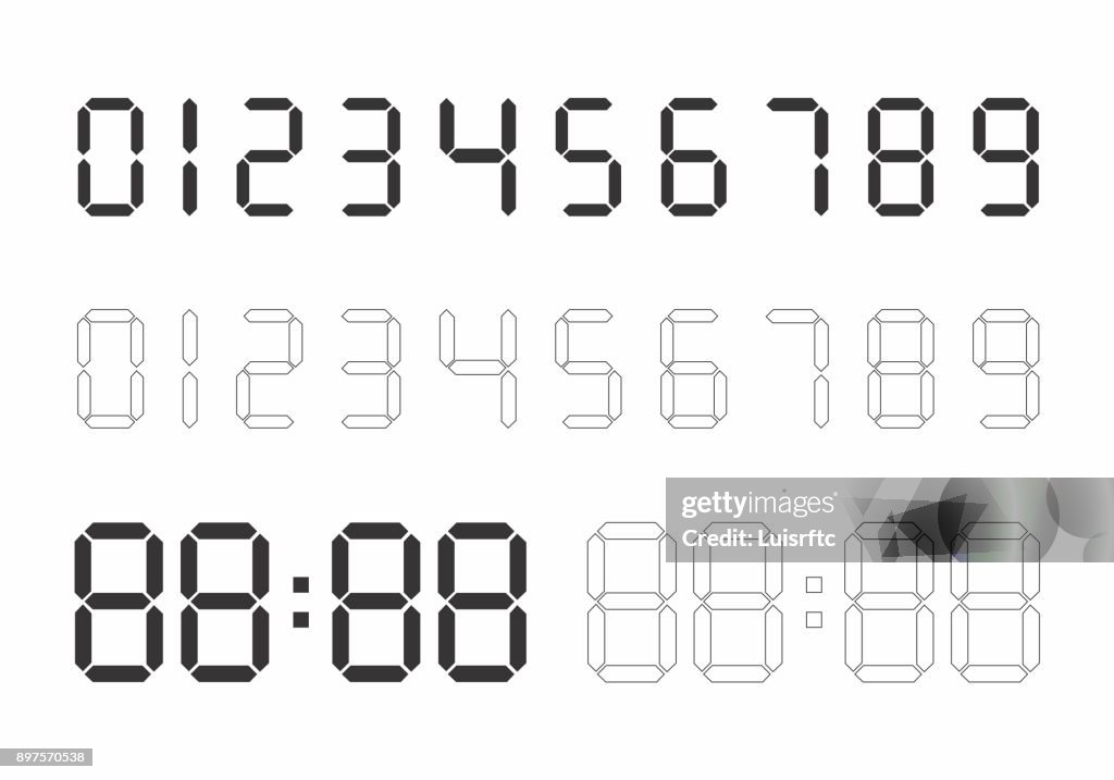 Set Of Digital Numbers High-Res Vector Graphic - Getty Images