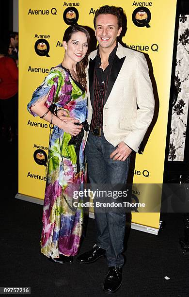 Michala Banas and Mitchell Butel attends the after show party following the Sydney premiere of "Aveue Q" at The Ivy on August 12, 2009 in Sydney,...