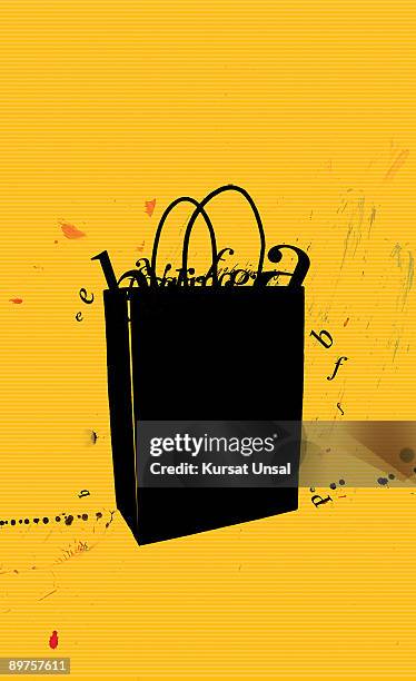 shopping bag - bag close up stock illustrations