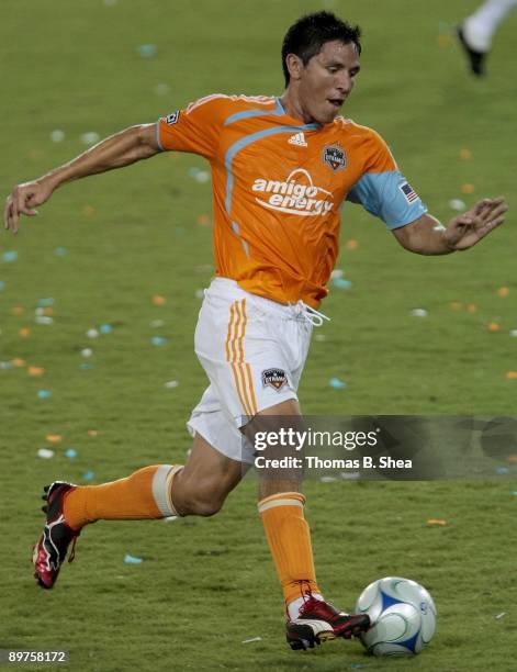 Brian Ching of the Houston Dynamo against the Chicago Fire at Robertson Stadium on August 9, 2009 in Houston, Texas.