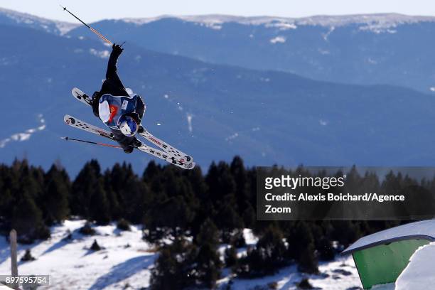 Oscar Wester of Sweden takes 1st place during the FIS Freestyle Ski World Cup, Freestyle Slopestyle on December 23, 2017 in Font Romeu, France.