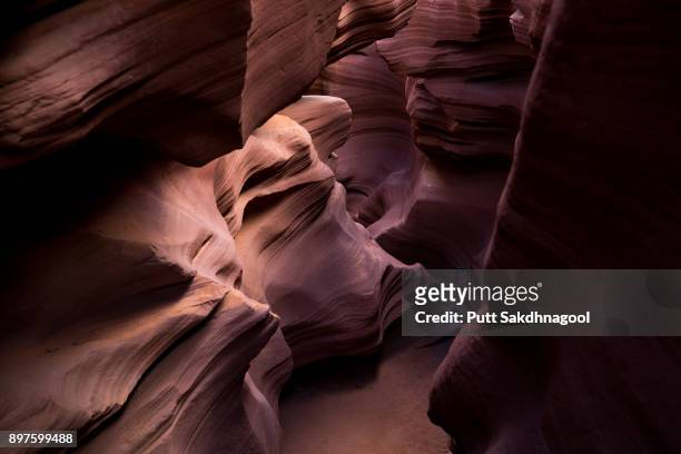 sandstone formation in lower antelope canyon - navajo sandstone formations stock pictures, royalty-free photos & images