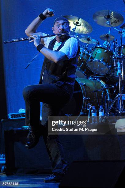 Ian Anderson of Jethro Tull performs at Circus Krone on August 12, 2009 in Munich, Germany.