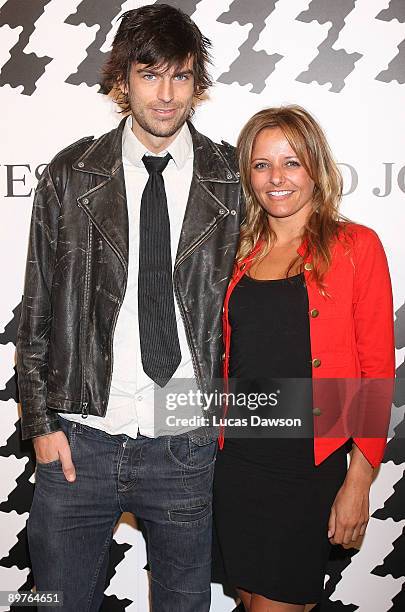 Angus Kennett and Zoe Badwi arrive at the David Jones Spring/Summer 2009 Season Launch at Central Pier Docklands on August 13, 2009 in Melbourne,...