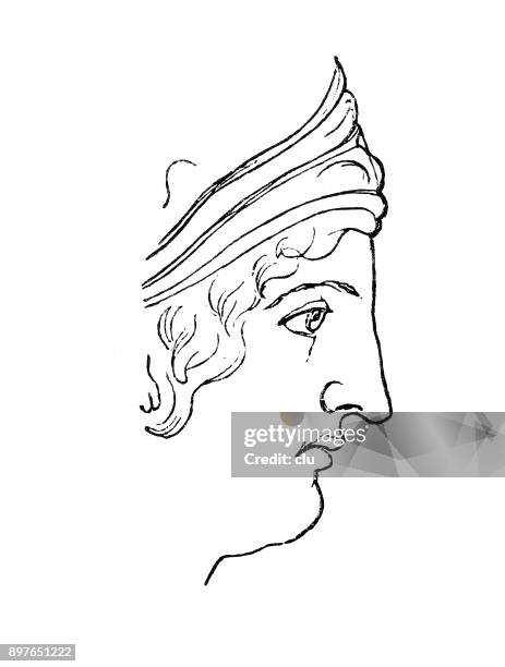 typical nose form , side view - man smelling stock illustrations