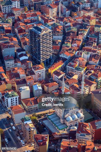 paisaje, vista desde la altura de estambul (techos) - istambul fotografías e imágenes de stock