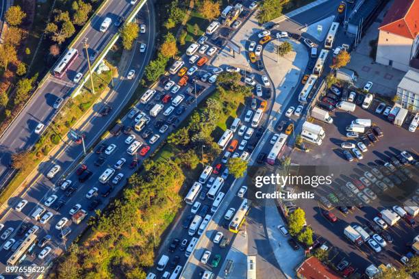 cityscape, view from the height istambul (roads) - istambul stock pictures, royalty-free photos & images