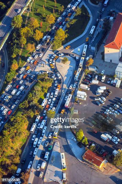 cityscape, view from the height istambul (roads) - istambul stock pictures, royalty-free photos & images