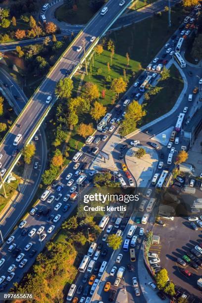 cityscape, view from the height istambul (roads) - istambul stock pictures, royalty-free photos & images