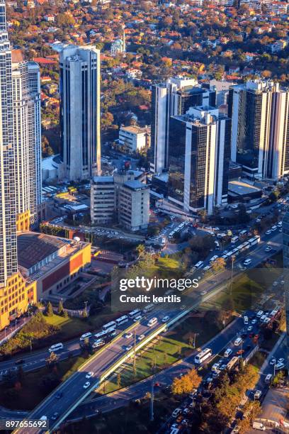 cityscape, view from the height istambul (roads) - istambul stock pictures, royalty-free photos & images