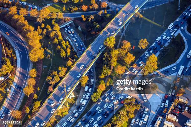 cityscape, view from the height istambul (roads) - istambul stock pictures, royalty-free photos & images