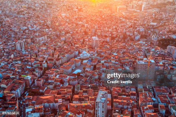 cityscape, view from the height istambul (roofs) - istambul stock pictures, royalty-free photos & images