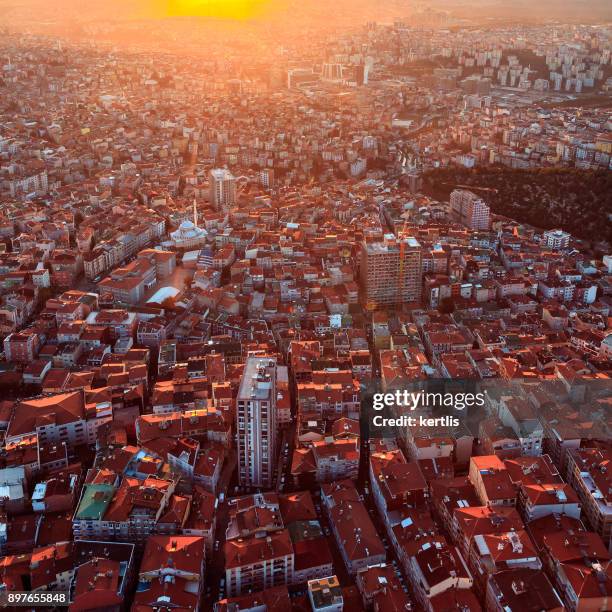 cityscape, view from the height istambul (roofs) - istambul stock pictures, royalty-free photos & images