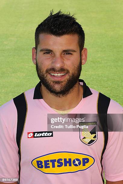 Antonio Nocerino player of U.S.Citt� di Palermo football team poses for official headshot on August 06, 2009 at "Tenente Carmelo Onorato" training...