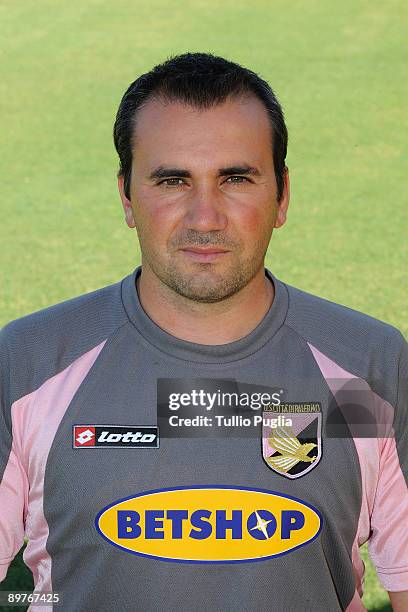 Antonello Brambilla goalkeeper coach of U.S.Citt� di Palermo football team poses for official headshot on August 06, 2009 at "Tenente Carmelo...