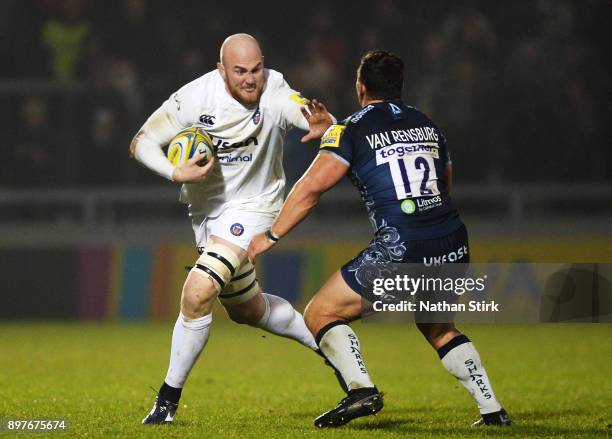 Matt Garvey of Bath in action during the Aviva Premiership match between Sale Sharks and Bath Rugby at AJ Bell Stadium on December 23, 2017 in...