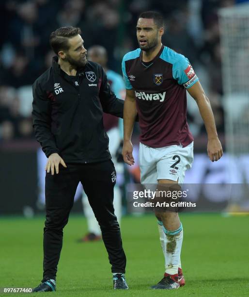 Winston Reid of West Ham United during the Premier League match between West Ham United and Newcastle United at London Stadium on December 23, 2017...