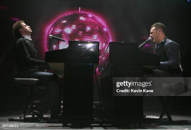 Scott Macintyre and Matt Girand perform during the 2009 American Idols Live concert at Nassau Veterans Memorial Coliseum on August 11, 2009 in...