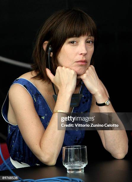 Actress Florence Loiret Caille attends the press conference of 'Au Voleur' during the 62nd Locarno International Film Festival on August 13, 2009 in...