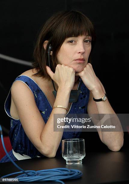 Actress Florence Loiret Caille attends the press conference of 'Au Voleur' during the 62nd Locarno International Film Festival on August 13, 2009 in...