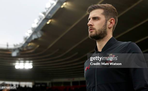 Jack Stephens during the Premier League match between Southampton and Huddersfield Town at St Mary's Stadium on December 23, 2017 in Southampton,...