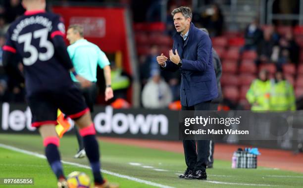 Southampton manager Mauricio Pellegrino during the Premier League match between Southampton and Huddersfield Town at St Mary's Stadium on December...