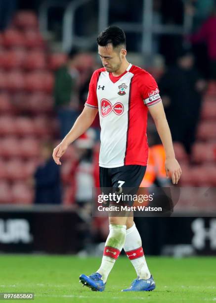Southamptonâs Maya Yoshida during the Premier League match between Southampton and Huddersfield Town at St Mary's Stadium on December 23, 2017 in...