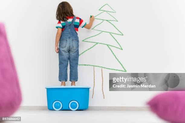 christmas home decor - children room wall stock pictures, royalty-free photos & images