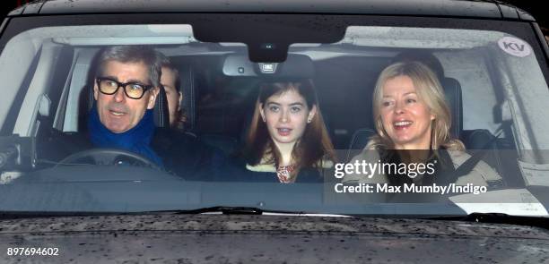 Tim Taylor and Lady Helen Taylor attend a Christmas lunch for members of the Royal Family hosted by Queen Elizabeth II at Buckingham Palace on...